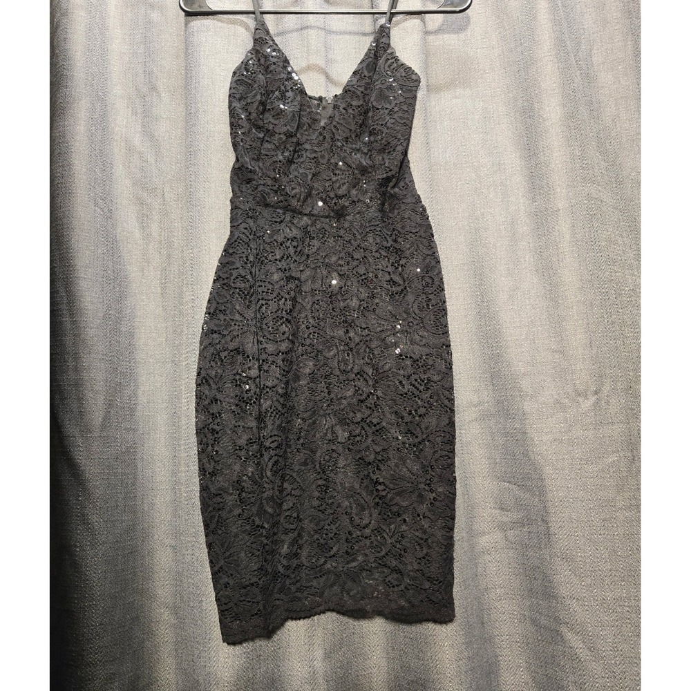 Charlotte Russe Lace Dress Sequin Bodycon Party Cocktail‎ Black Size M